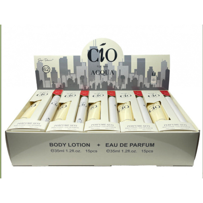 luxury perfume sample 35ml body lotion two-piece set, popular arabian women's perfume gift set