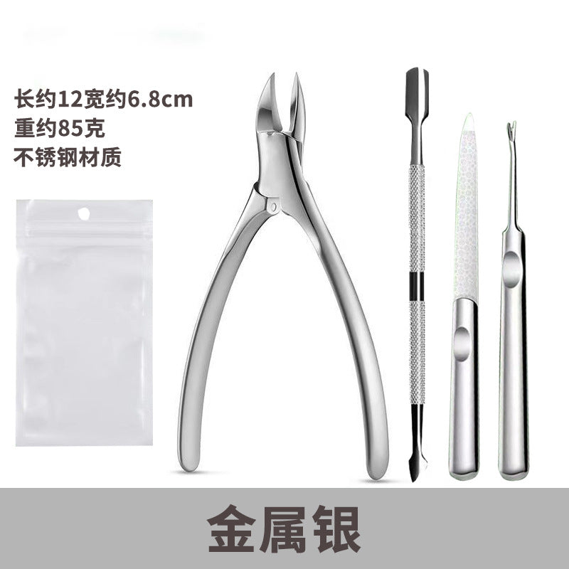 High-quality hawkbill nail clippers - heavy-duty manicure & pedicure tool set for home use - includes cuticle nippers, dead skin remover, and ingrown toenail clippers