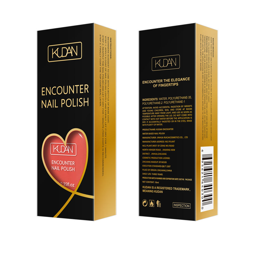 Kudan pure english cross-border special water-based nail polish no baking long-lasting quick-drying peelable 10ml polish