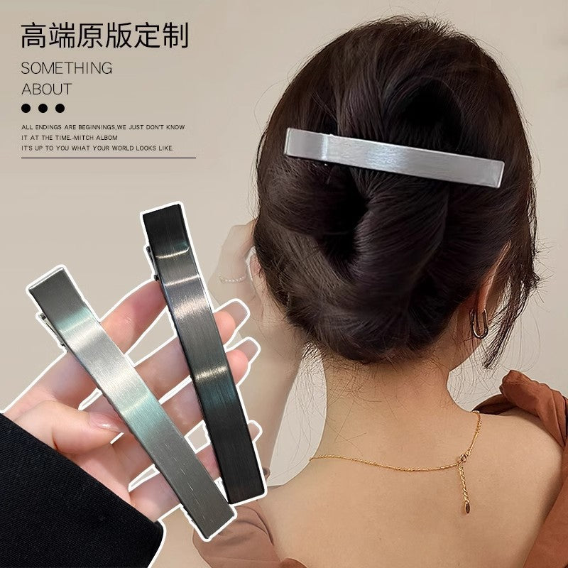 High-quality brushed metal hair clip, side clip, side bangs clip, hairpin, women's fashion new arrival one-word clip, headwear, hair accessories
