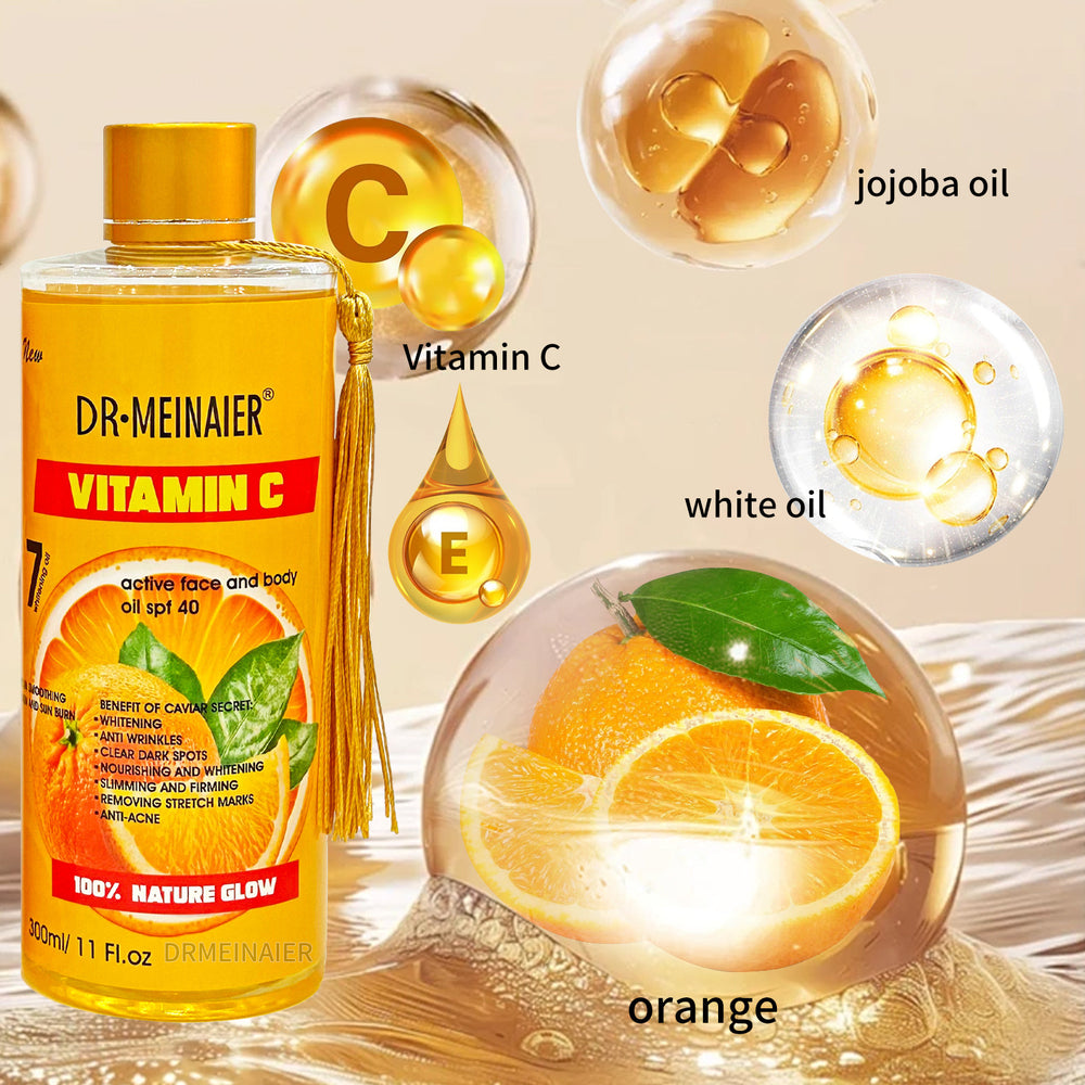 organic turmeric & vitamin c massage oil 300ml - facial & body spa moisturizing massage oil - wholesale for export