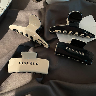 Lazy style ~ french acetic acid gripper work clothing korean high-end double-sided hairpin back of the head hairpin shark clip for women