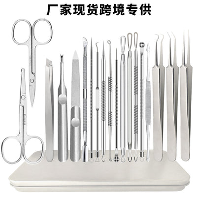 Stainless steel acne needle acne clip cell clip double-ended acne remover blackhead removal needle beauty tool suit cross-border wholesale