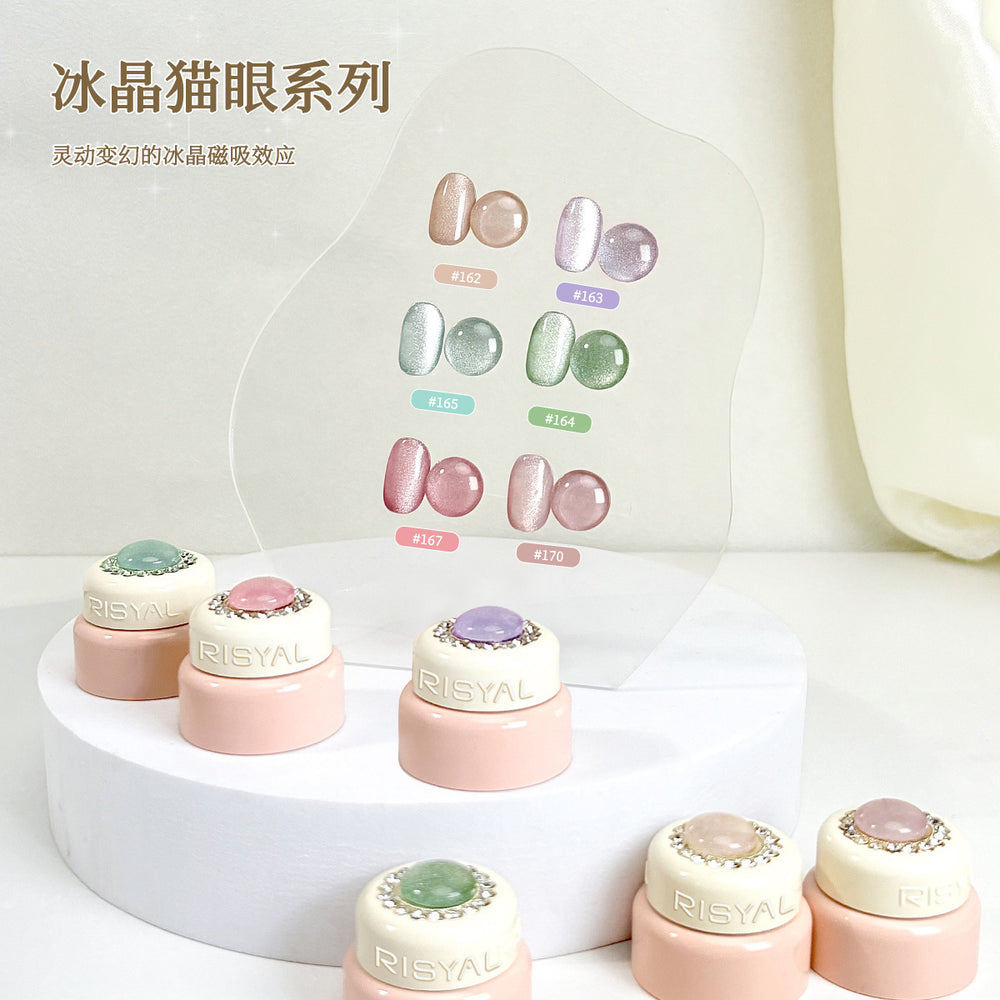 Risyal cat eye nail polish 5ml japanese style filling glue whitening without blackening ice transparent nail polish crystal cat eye
