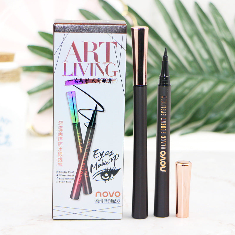 Novo deep eye waterproof eyeliner - beginner-friendly, long-lasting, sweat-proof, smudge-proof, hard tip liquid eyeliner pen