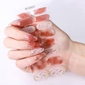 Zhengxiang semi-cured gel nail stickers waterprooffashion cross-border french uv manicure stickers flash onion powder ice transparent nail