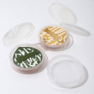 100 points powder puff box marshmallow air cushion puff storage box dust-proof portable large round transparent empty box