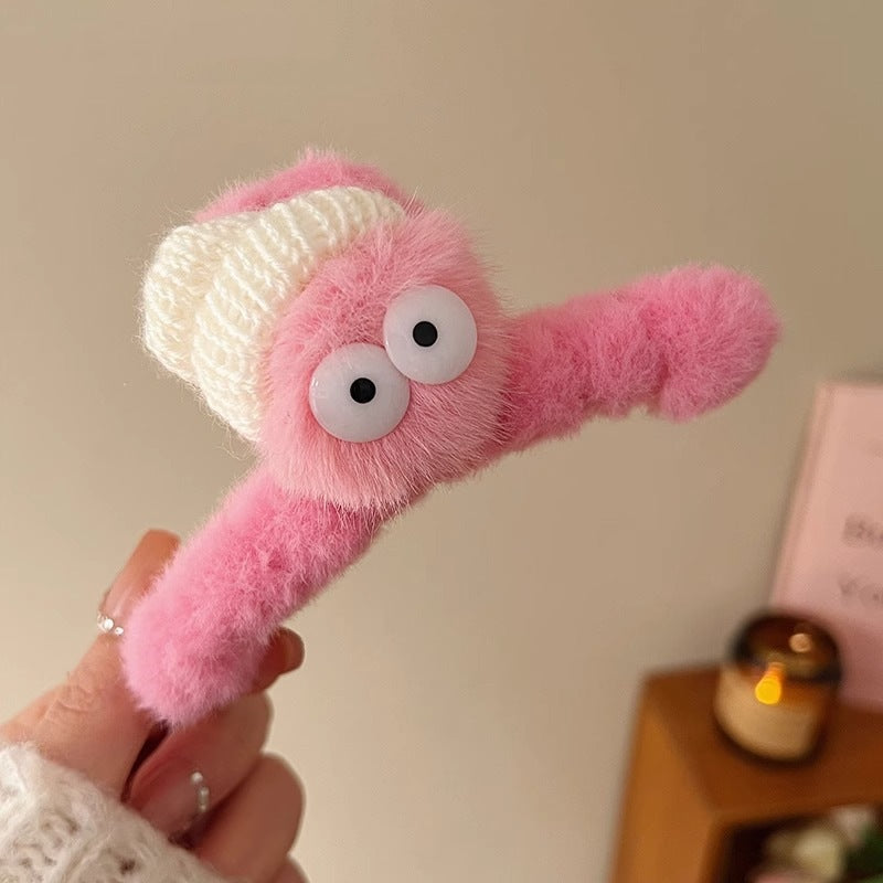 Big-eyed briquettes stuffed gripper female funny back head hairpin furry shark clip new arrivalcutefall and winter headwear