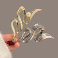 Large metal frosted wave gripper female headgear hairpin for large hair volume classy back head hair shark clip