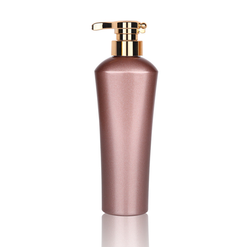 Ready-to-ship pet blow-molded dispensing bottles. gold-colored bottles for shower gel, shampoo, conditioner, lotion, and other liquids. empty plastic pump bottles