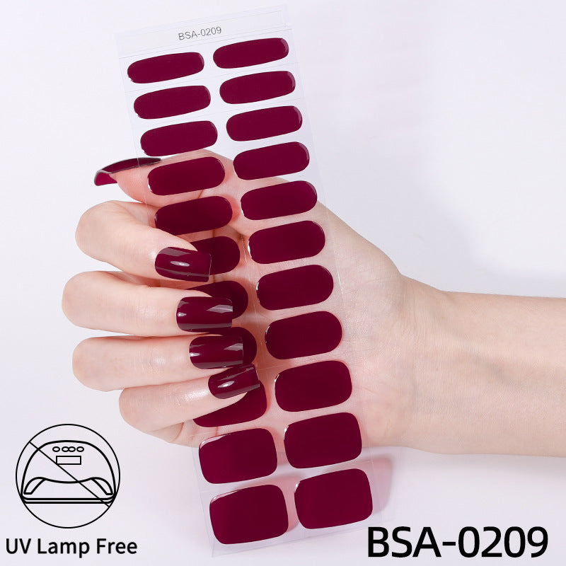 no-bake gel manicure stickers waterprooffashionpure color nail stickers no cure gel nail wraps