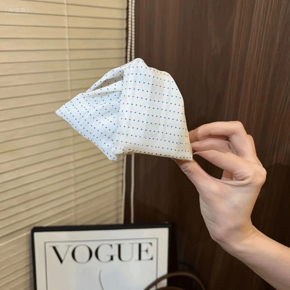 French hepburn style triangle fabric polka dot gripper fashionelegant back of head hairpin plate hair shark clip hair accessories