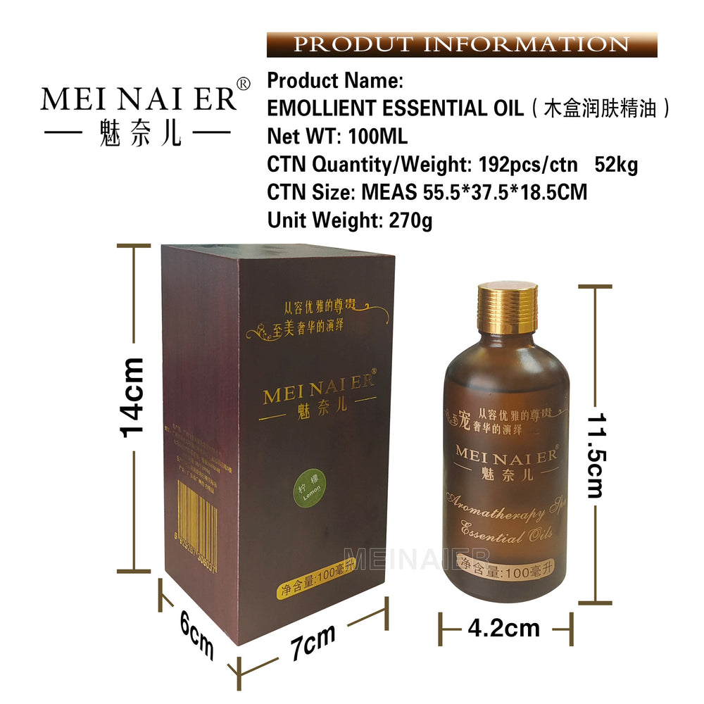Meinair rosemary essential oil hair care body facial spa wooden box lemon oil massage active plant oil 100ml