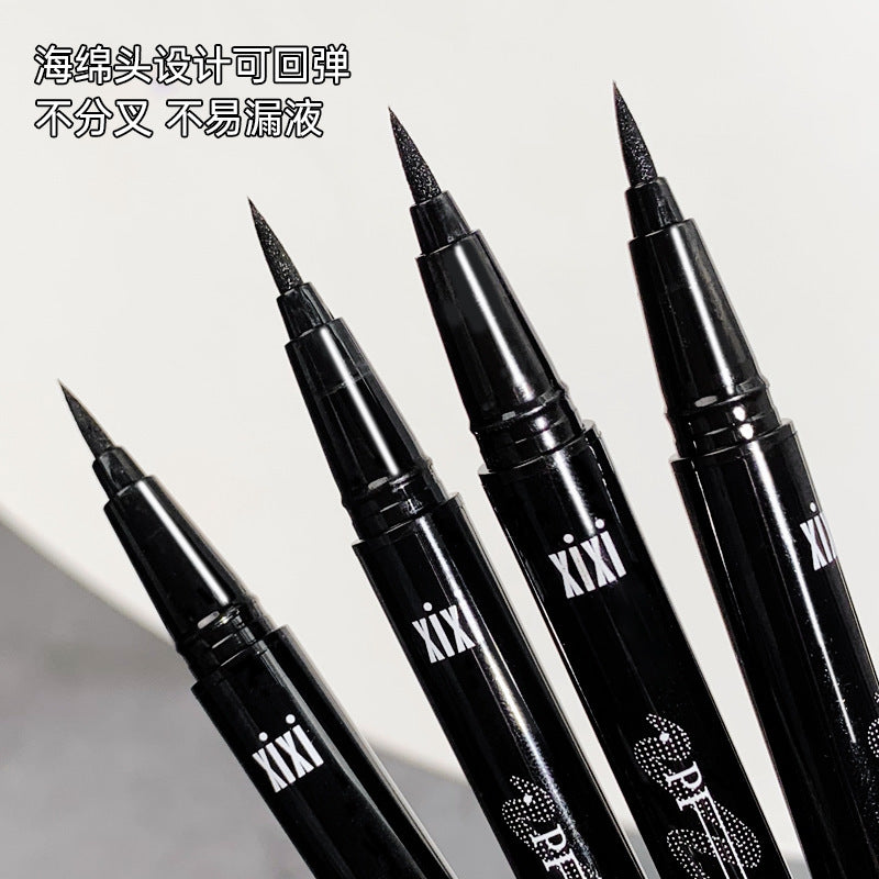 New xixi cool and charming eyeliner pen waterproof not easy to smudge sponge tip cool black eyeliner pen wholesale