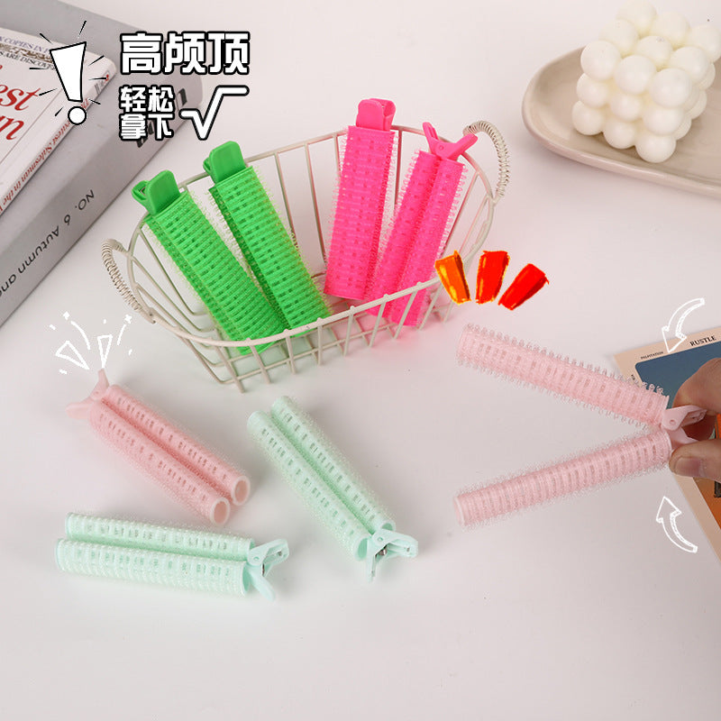 New arrival dopamine color bangs clip fluffy clip korean lazy hair clip head hair root hair-styling curling barrel in stock