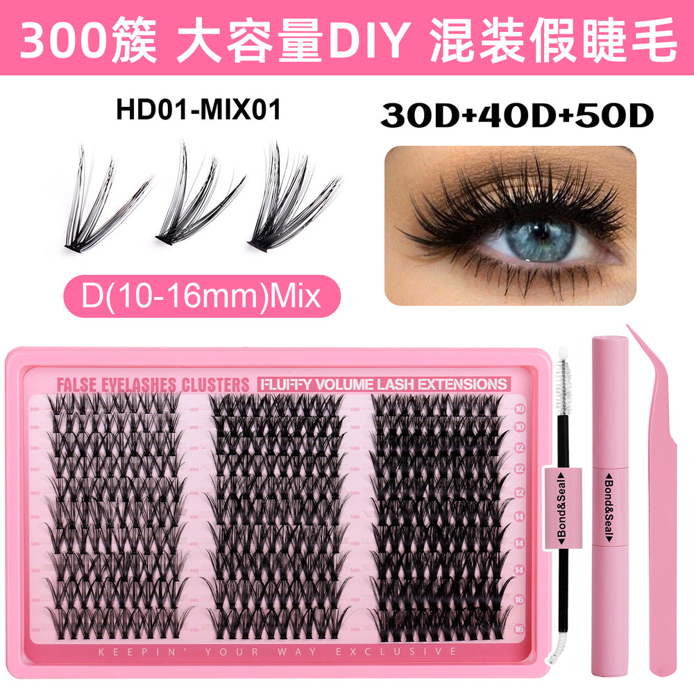 Premium segmented lash kit - 280 clusters, diy self-application, 30d/40d european & american style, voluminous fan lashes with adhesive