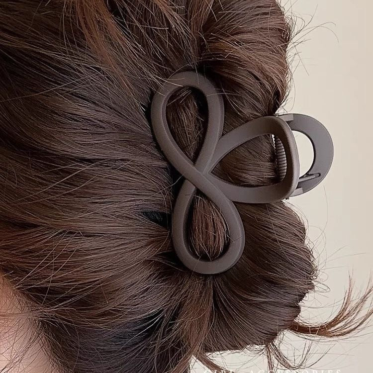 Cross ring-shaped medium hairpin 2025 new brown coffee color back of head hair clip popular hair accessories for women