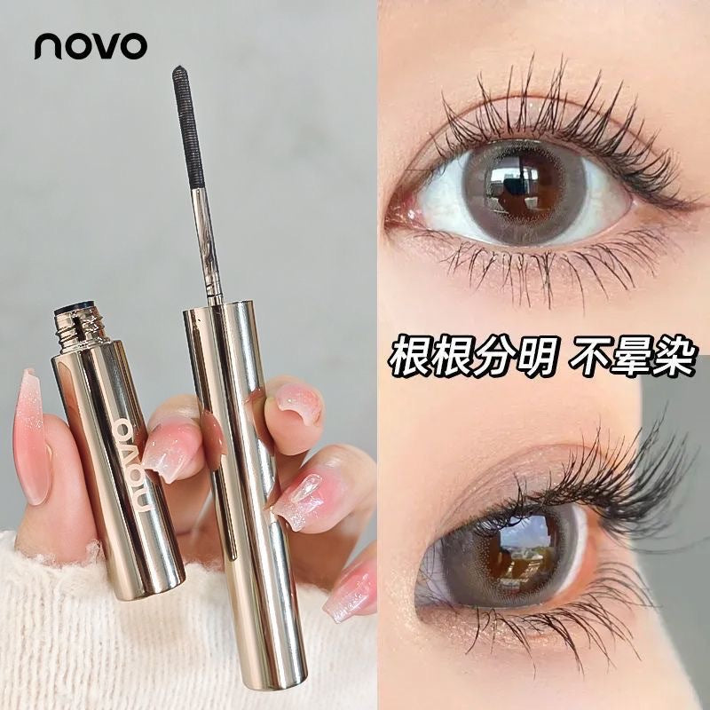 Novo floating fiber eyelash primer - lengthening, curling, waterproof, smudge-proof, defined separation, steel tube mascara