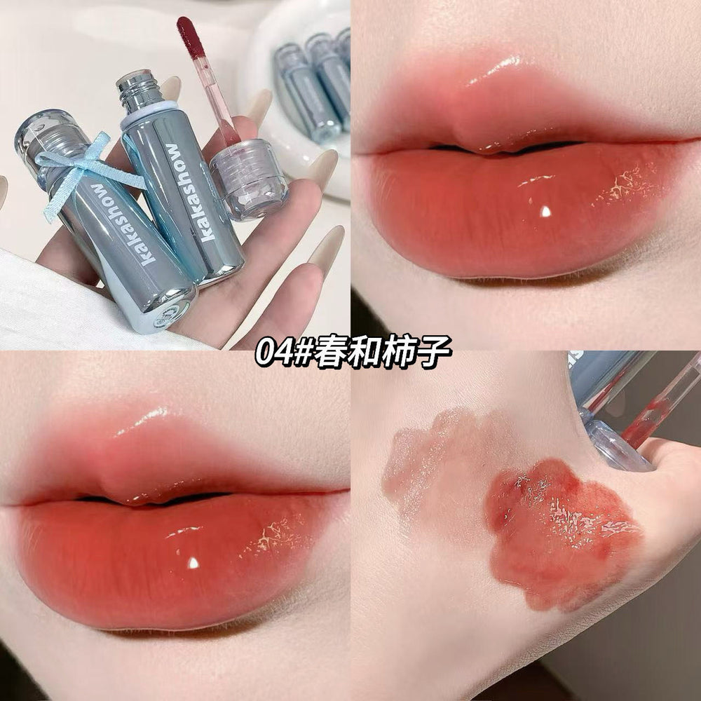 Kakashow highlighting & locking lip glaze - dewy mirror finish, plump glass lips, light makeup, no-makeup look, affordable lipstick