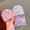 Sanrio cartoon cat my melody rhinestone nail art stickers 3d self-adhesive nail decals decorative nail pieces for little girls