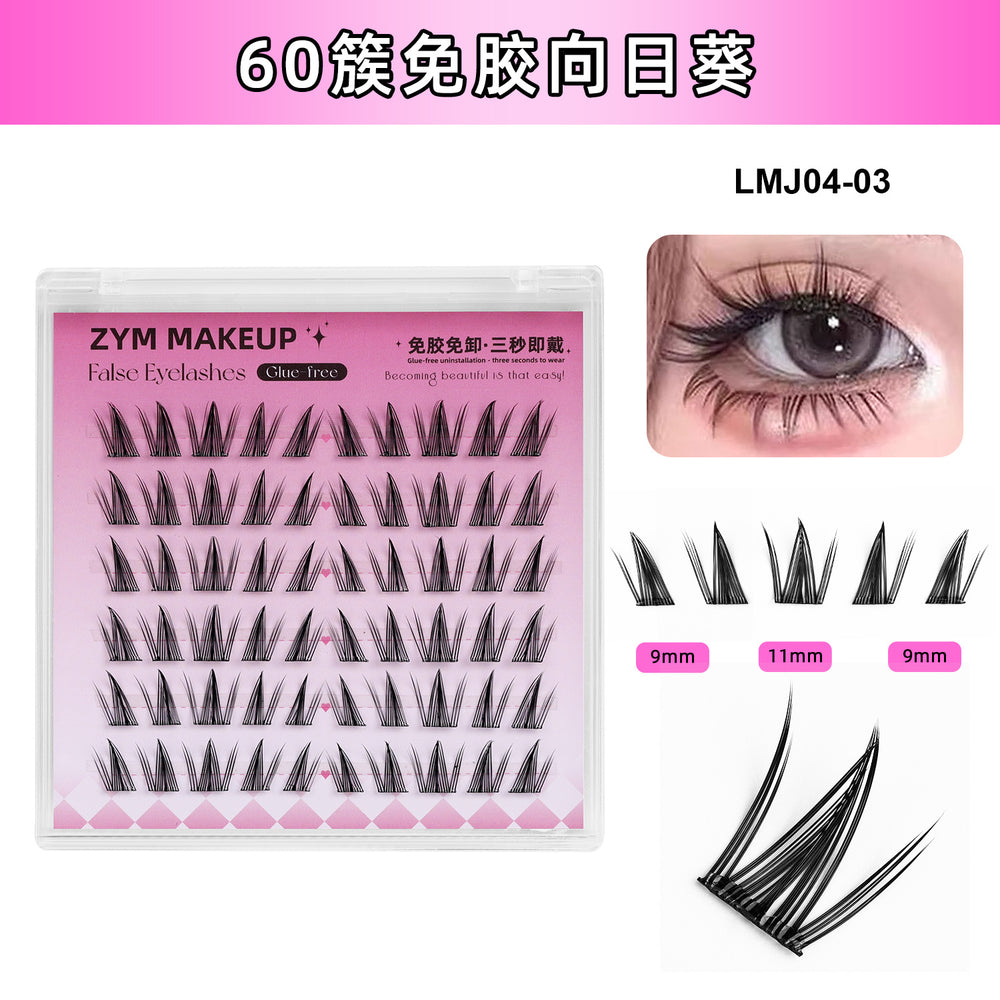 Carefully selected* pingdu glue-free false eyelashes 10 rows of nature self-adhesive mixed large-capacity fox false eyelashes in stock wholesale