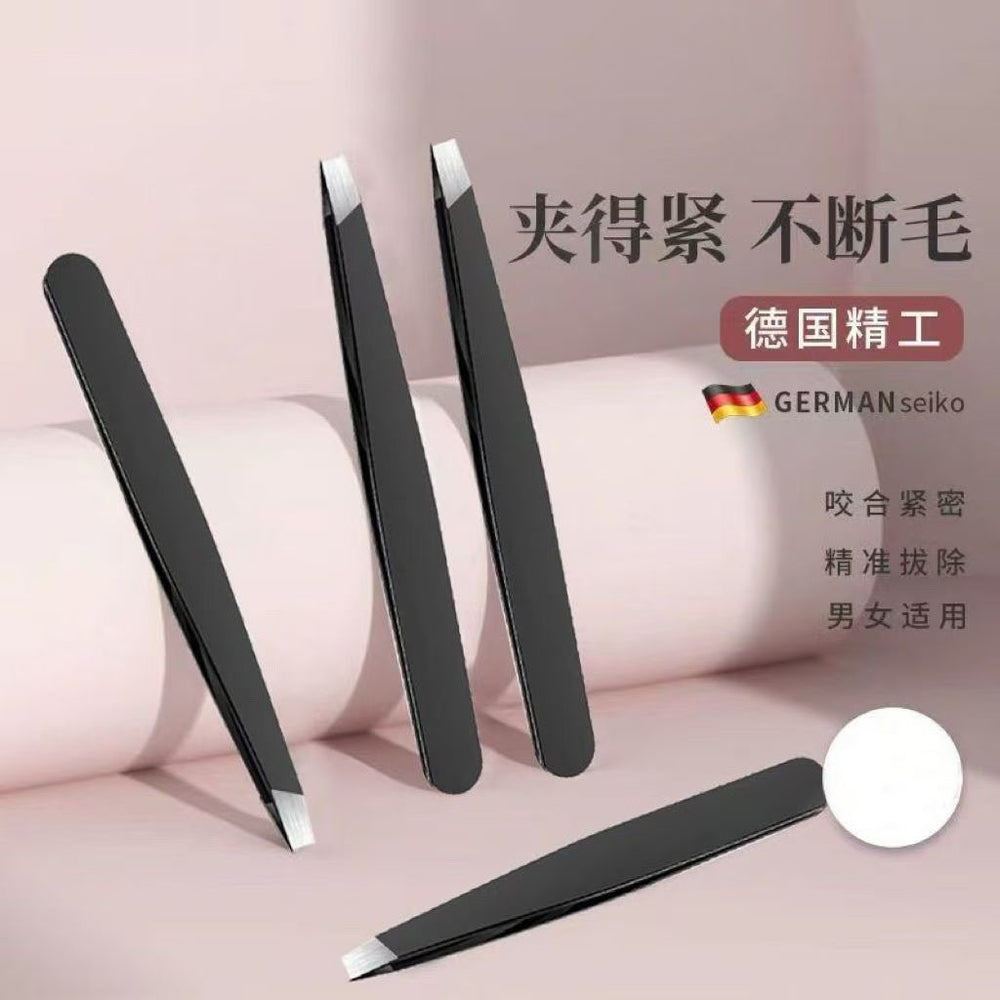 Stainless steel eyebrow tweezers - black & silver - multi-purpose hair removal tweezers - eyebrow tweezer set - high-quality tweezers wholesale