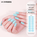 Zhengxiang factory customized korean solid color gel nail stickers uv light therapy semi-cured nail art stickers wholesale amazon