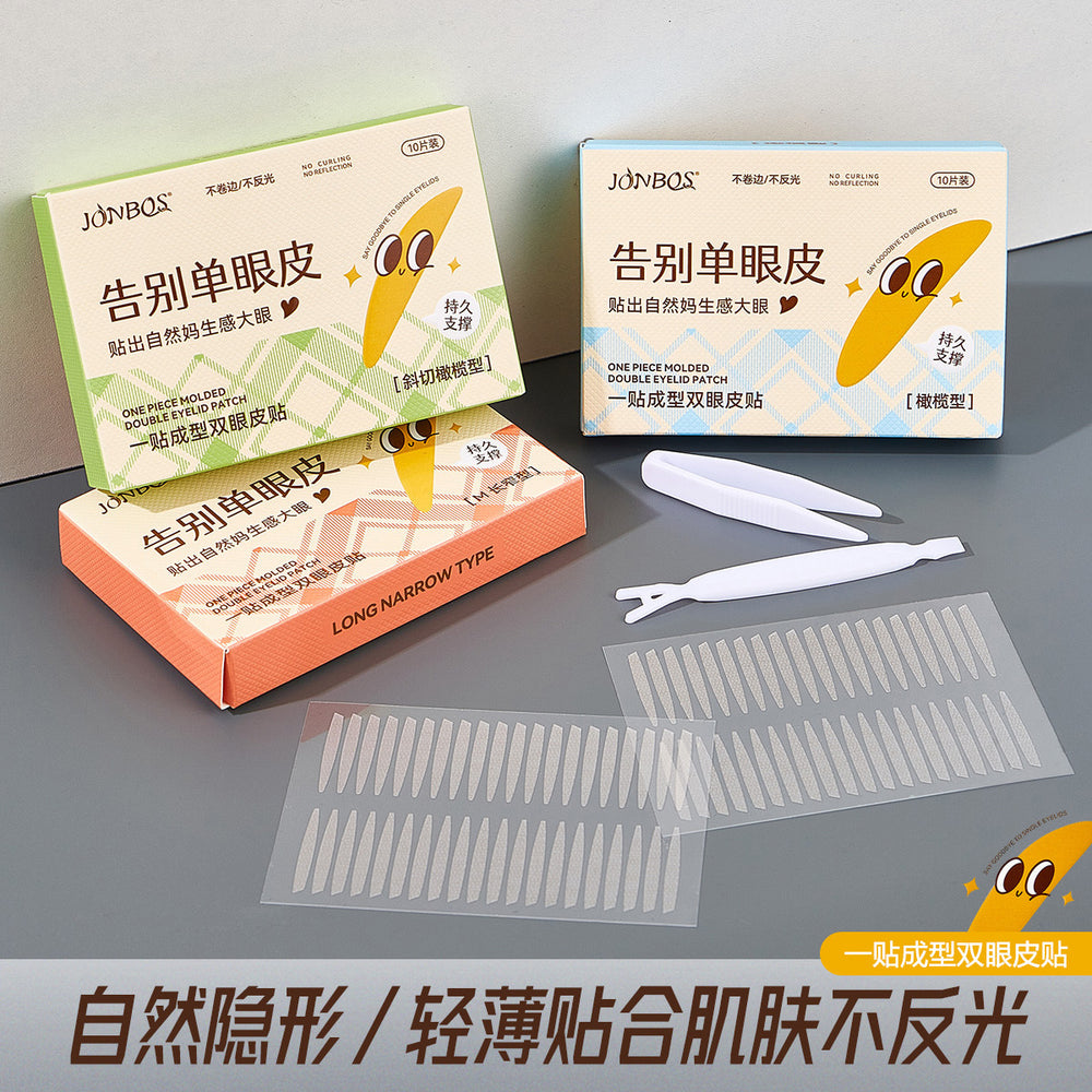Jonbos double eyelid tapes - one-step application, lace design, invisible & natural, strong support, beautiful eyes