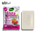 export glutathione skincare series: brightening oil, body lotion, face cream, bath salts, soap, and cleanser