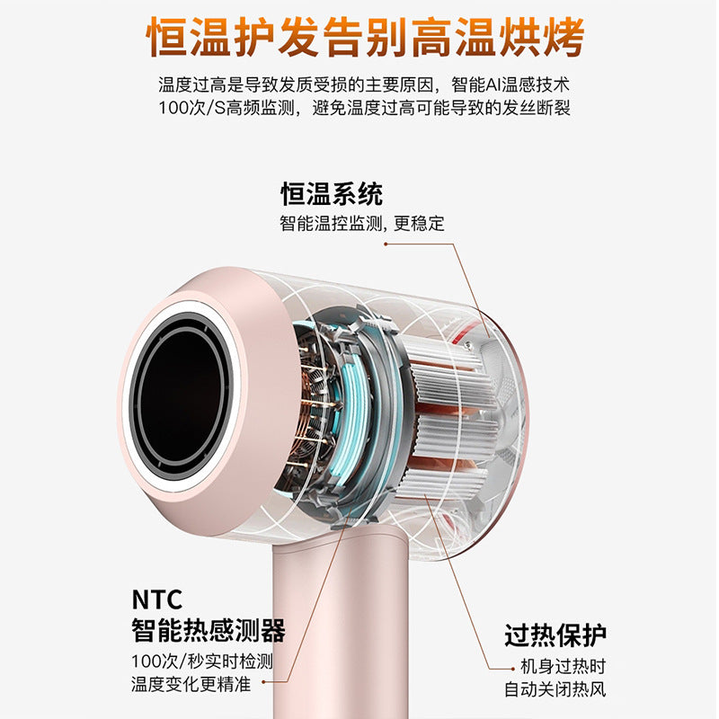 Mou sen professional grade high-speed hair dryer hair salon for home high-power negative ion bladeless hollow silent hair dryer