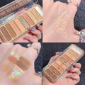 Miss lara nine-color eyeshadow palette - everyday makeup, cement palette, earth tones, blush, highlighter, contour, matte all-in-one palette