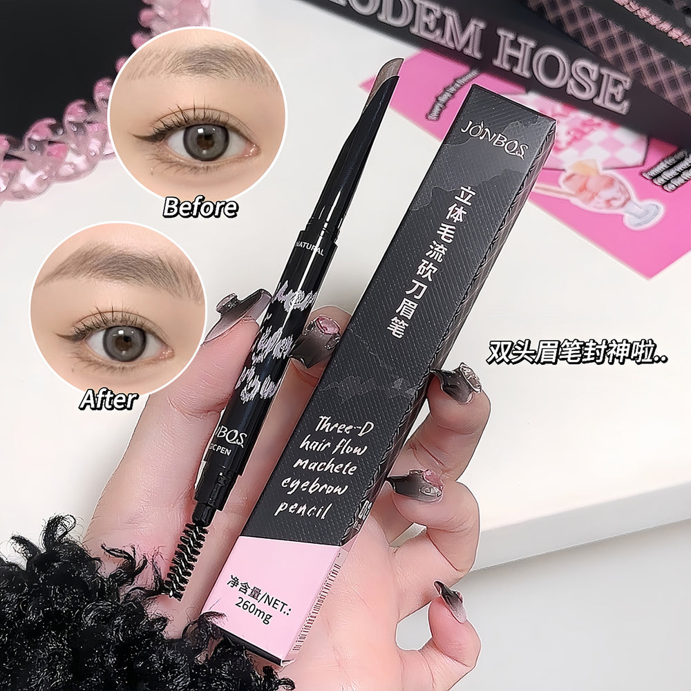 Jonbos 3d microblading brow pencil - ultra-fine, defined, natural, waterproof, sweat-proof, and long-lasting for a wild, defined brow look