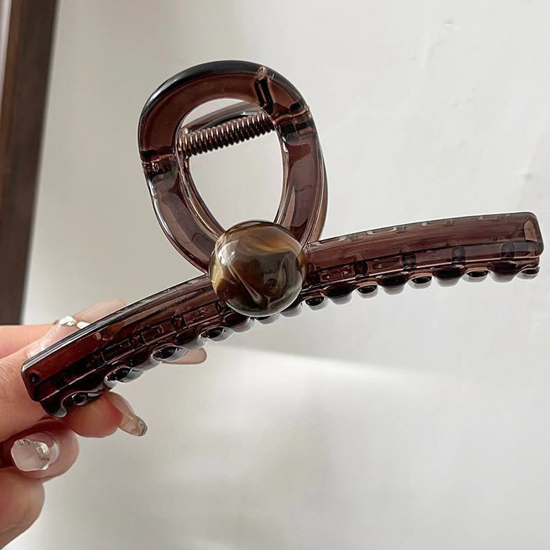 Classy brown pearl hairpin for women with thick hair on the back of the head easiest for match hair clip eleganceelegant hair accessories headwear