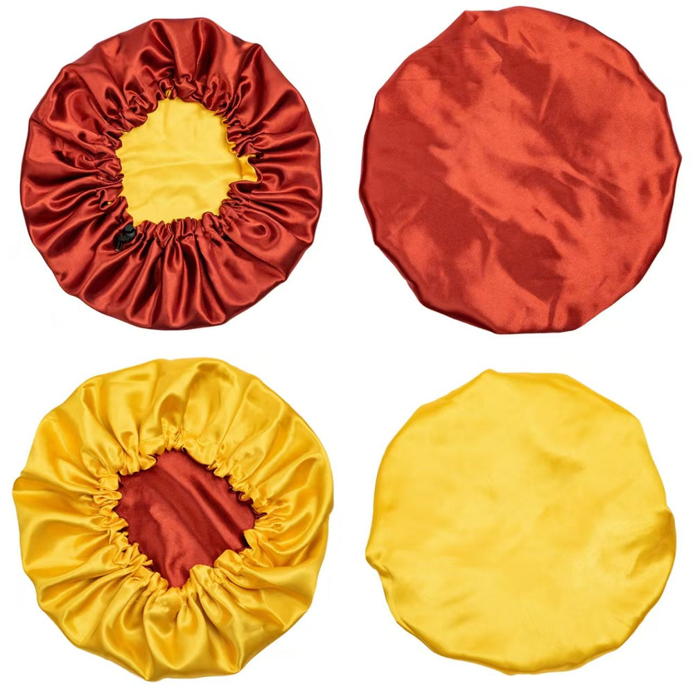 Source factory baotou hat single and double layer satin wig shower cap wig cap lace breathable nightcap curly hair