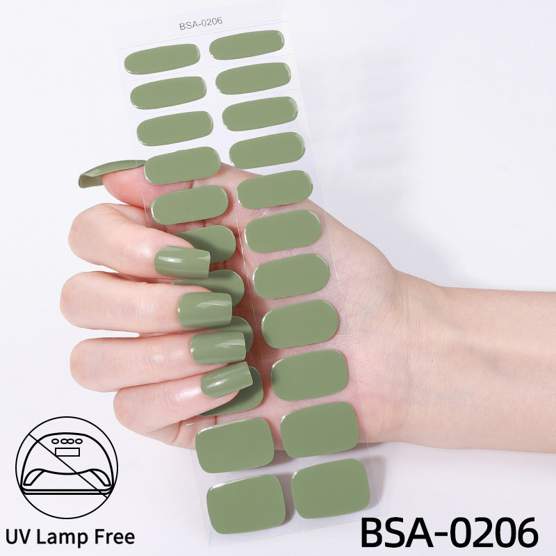 no-bake gel manicure stickers waterprooffashionpure color nail stickers no cure gel nail wraps