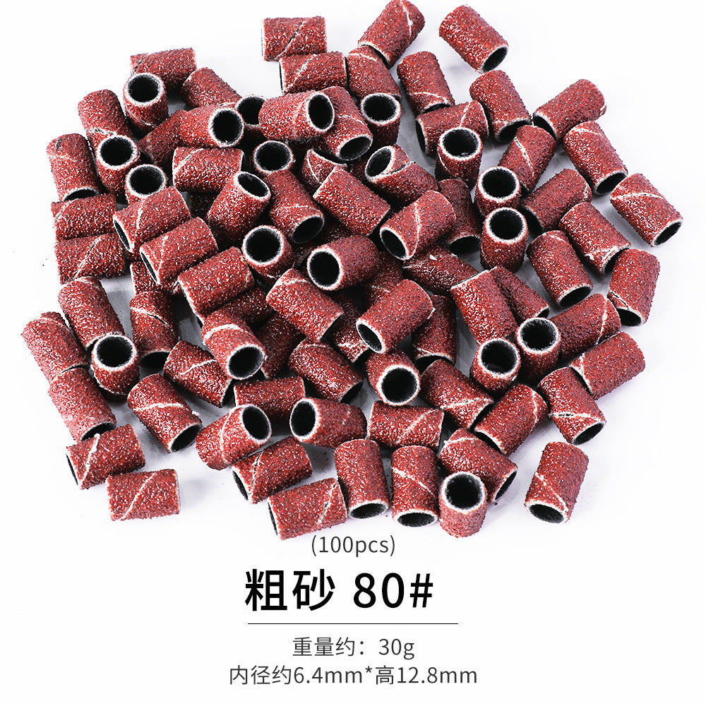 Nail polishing head grinding wheel sand ring, special grinding sand ring for grinder 80#120#180# 50/100 per pack