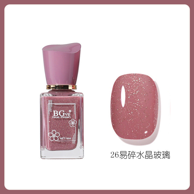 Oil-based nail polish, no-bake micro-gel, scented nail polish, long-lasting, quick-drying, nude color, non-peelable, nude color, sparkling nail polish