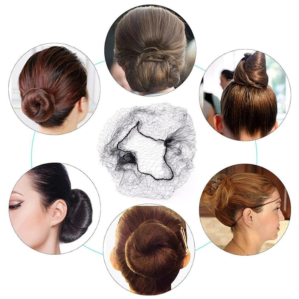 Amazon cross-border 5mm invisible hair net professional nurse head flower net bag hair curler wig hair cover