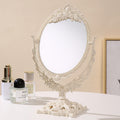 European retro double-sided mirror - dorm room, desktop, princess mirror, tabletop mirror with plastic storage - home makeup mirror, household mirror