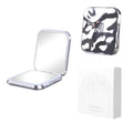 Portable led makeup mirror - foldable, electroplated, with light, mini handheld double-sided mirror for home use