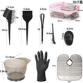 fourteen-piece hair dyeing tool set, hair dyeing brush, oil baking bowl, stirring stick, earmuffs, disposable shawl gloves