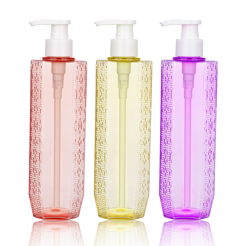 500ml translucent pink lotion pet plastic bottle shampoo and shower gel bottle lotion refill empty bottle