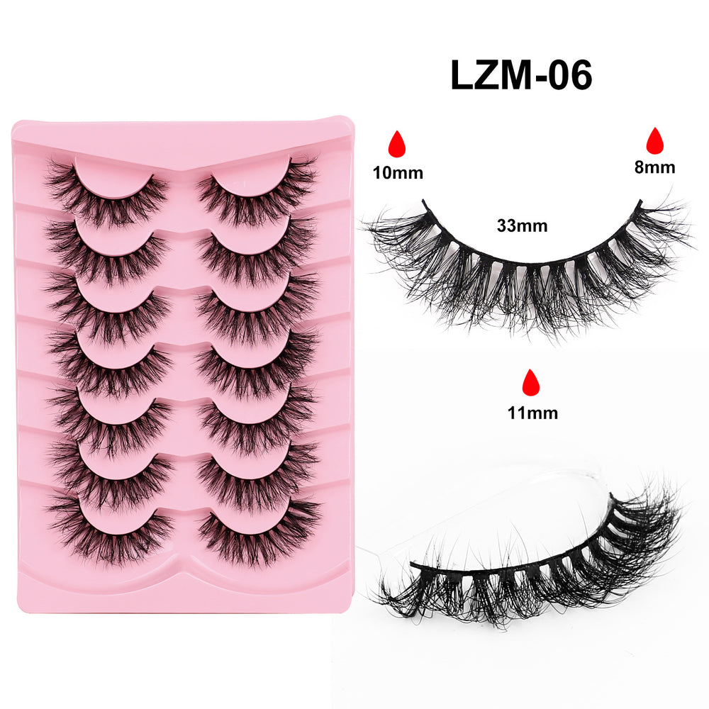 fashion style hard stem false eyelashes southeast asia 3d stereo natural half eye eyelashes flat factory wholesale
