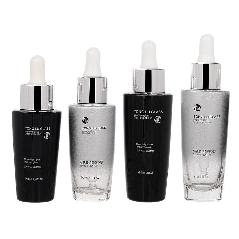 New cosmetic packaging glass bottle essence glass bottle 30ml plastic tip dropper glass bottle manufacturer wholesale