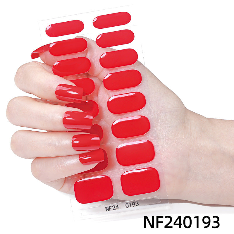 Zhengxiang factory custom gel nail stickers solid color uv light nail polish gel japanese and korean semi-cured nail stickers wholesale