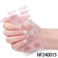 Zhengxiang customized french gel nail art stickers ice transparent solid color ins cross-border uv phototherapy semi-cured nail stickers wholesale