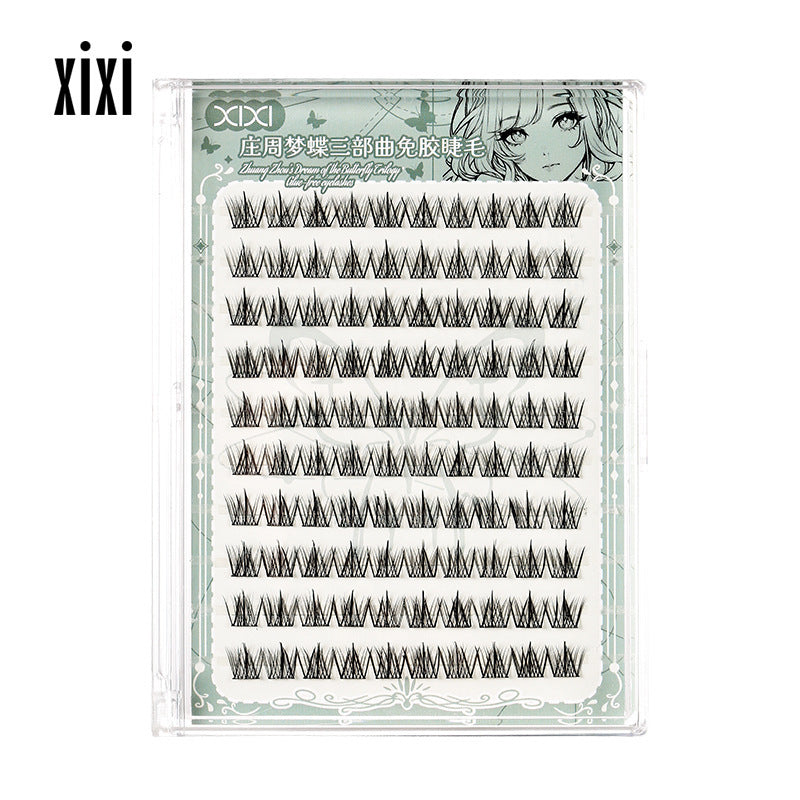 Xixi zhuangzhou mengdie trilogy glue-free fake eyelashes nature artificial single cluster segmented novice no glue required