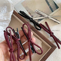 Classy anchor red leather bows hairpin sweet and cool easiest for match side clip bangs clip hairpin hair accessories headwear