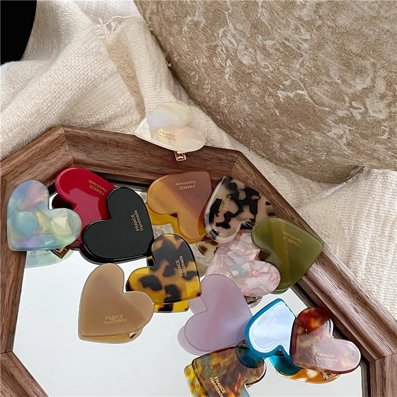 Heart hair clip side clip forehead girly heart duckbill clip cute hair clip headwear ins style broken hair clip hair accessories