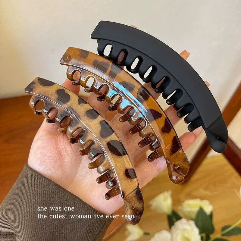 Lazy banana clip, high ponytail fixing clip, back of head hairpin, classy vertical clip hair accessories for women